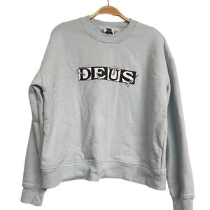 Deus‎ Ex Machina Records Screw Loose Crewneck Sweatshirt Women’s Medium Blue